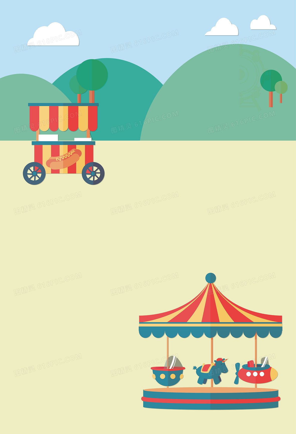 卡通插画海报背景素材