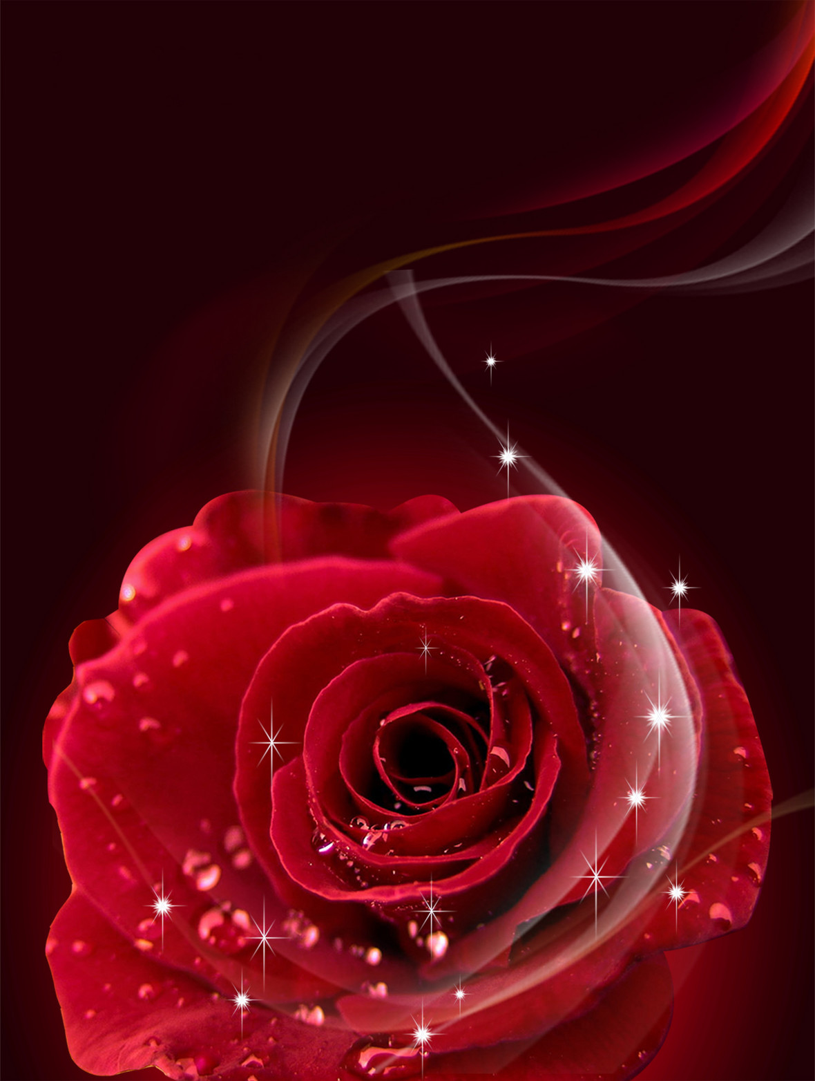 创意玫瑰花束浪漫海报背景