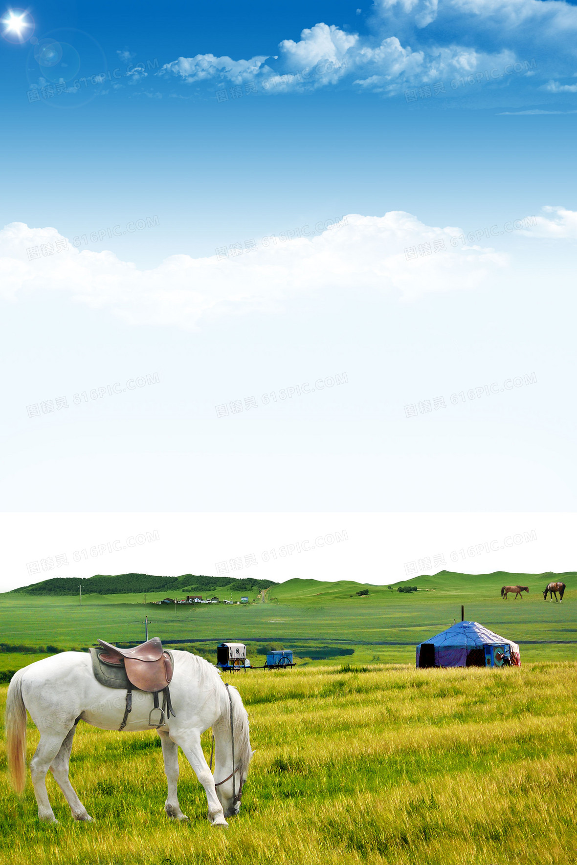 穿越内蒙古草原旅游背景图片下载_2200x3300像素jpg