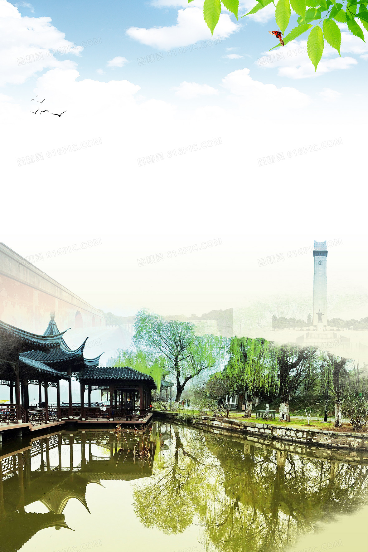 鄭州城市旅游印象海報背景