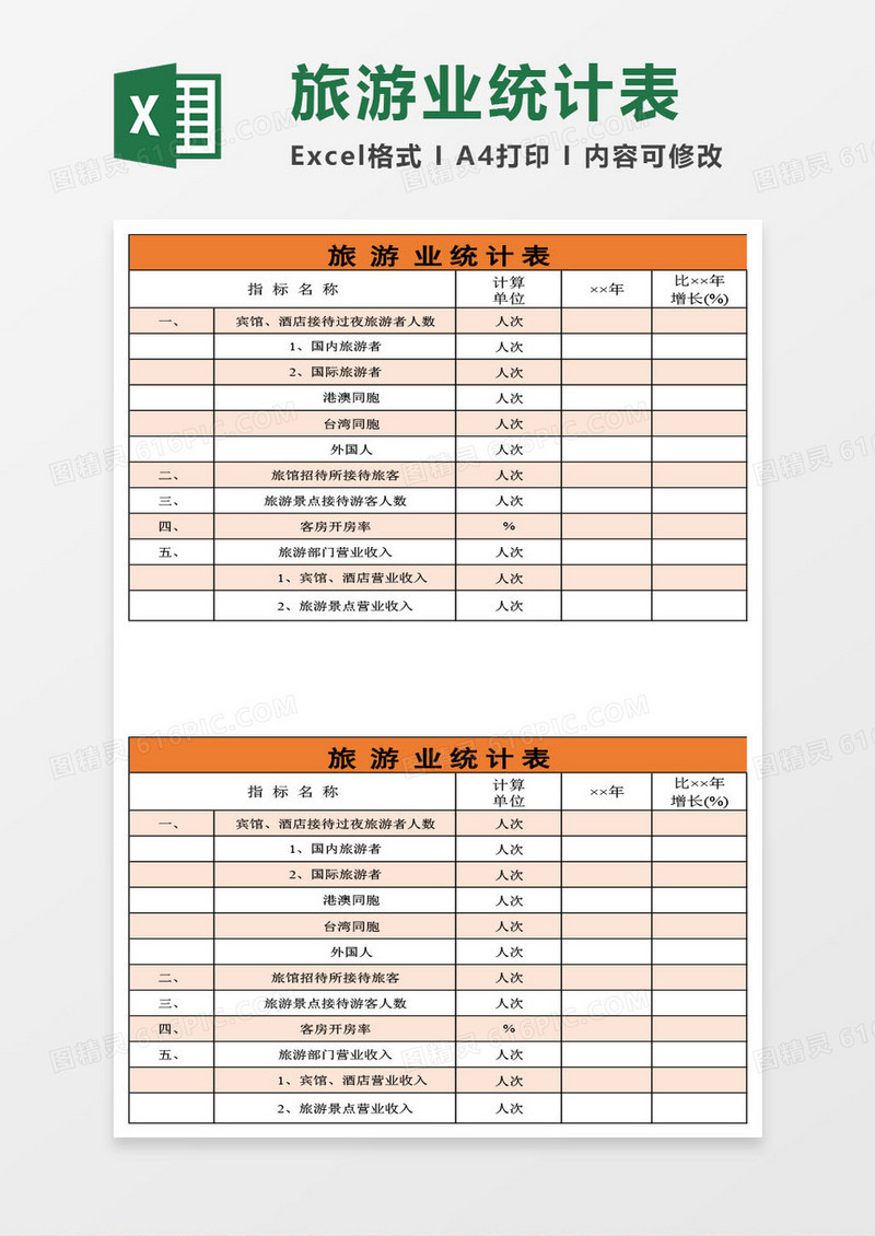 旅游行业统计表