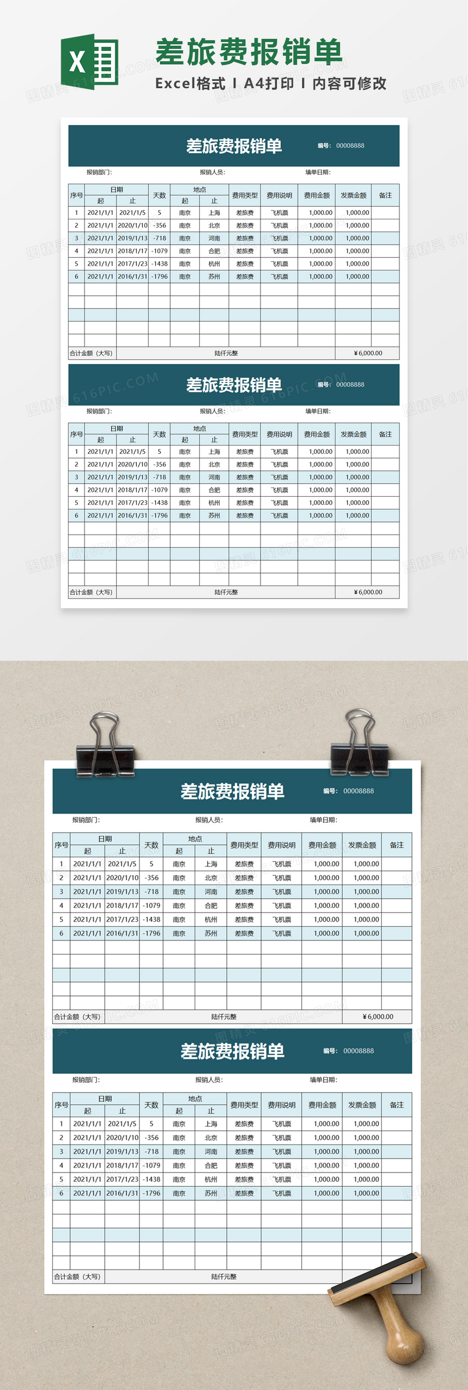 出差差旅费报销单word模板