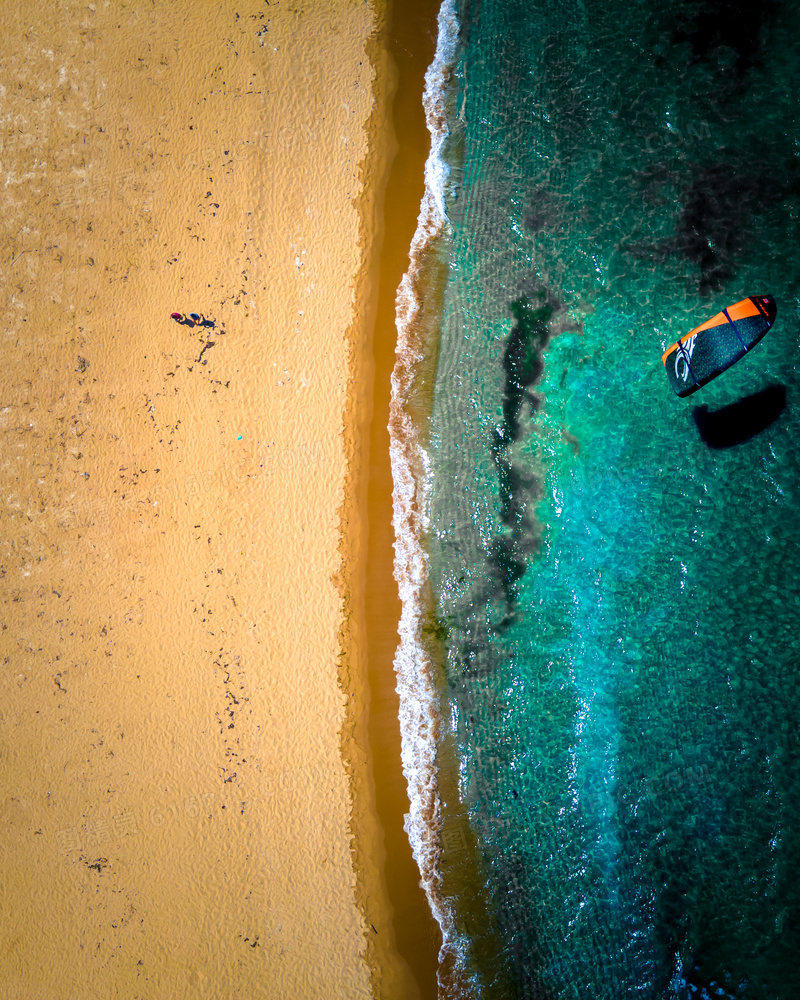 海边沙滩大海风景鸟瞰图