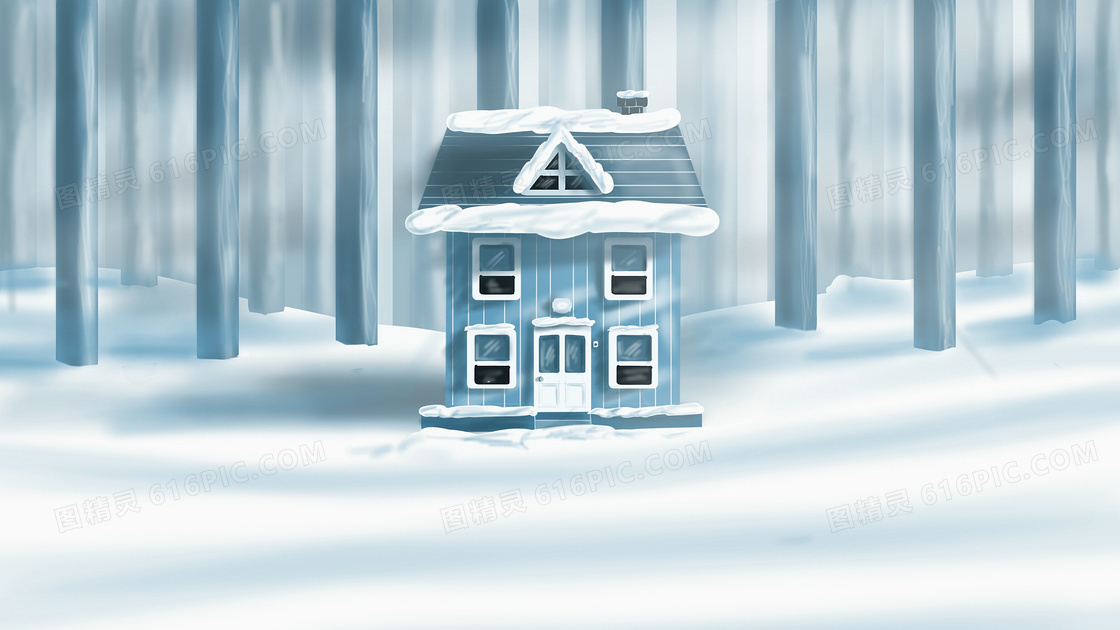 冬季雪屋卡通图片