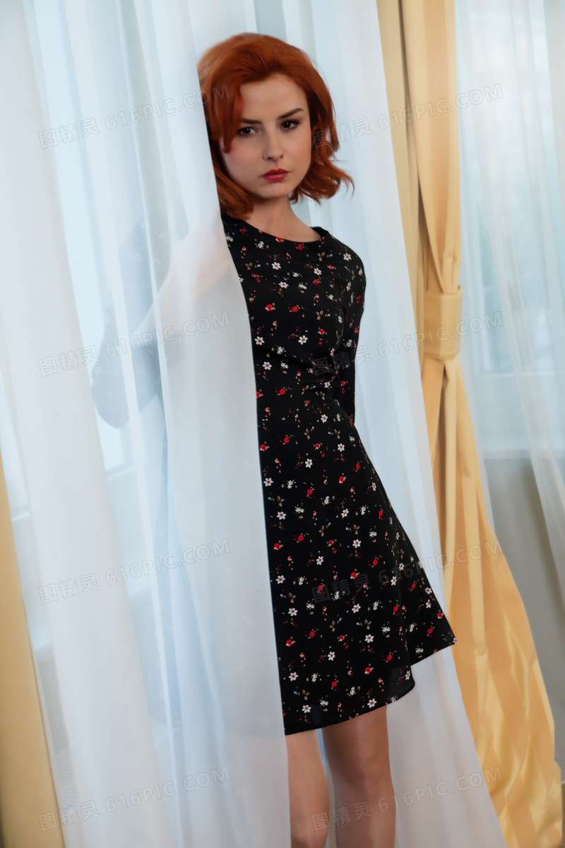 性感碎花裙美女图片