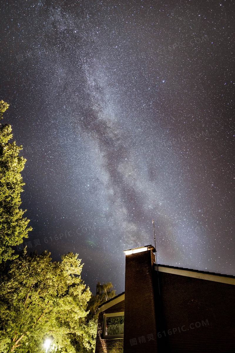 农村夜晚星空真实图片