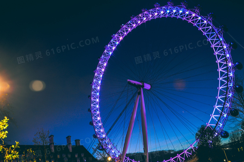 摩天轮夜景高清图片