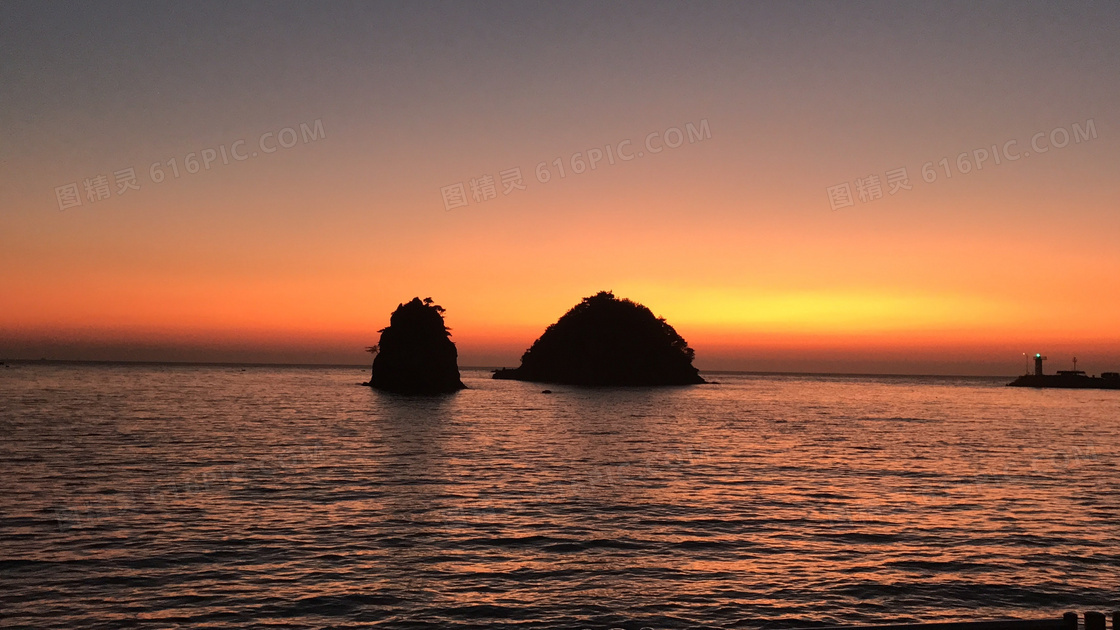 海上日落景色摄影图片