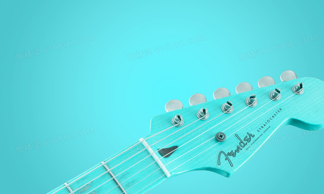 吉他音乐蓝色背景图片