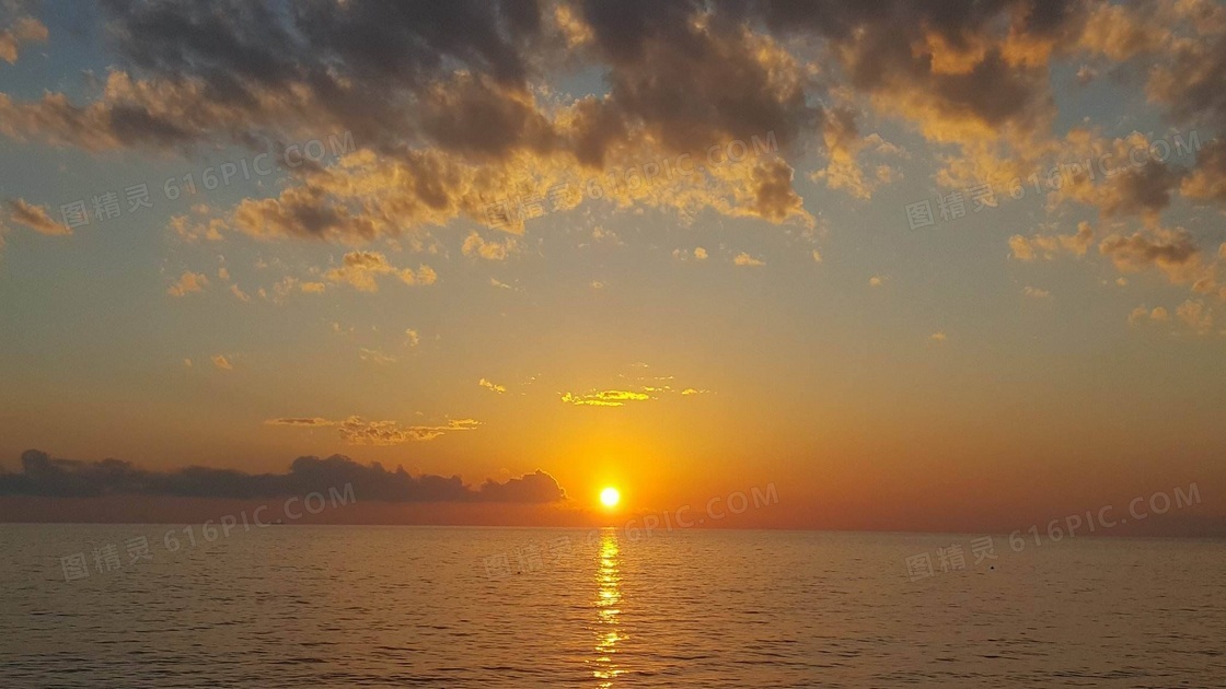 海上美丽日落景色摄影图片