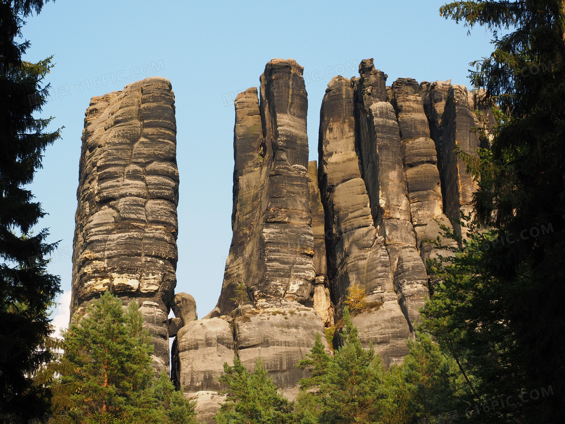 砂岩石头山风景图片