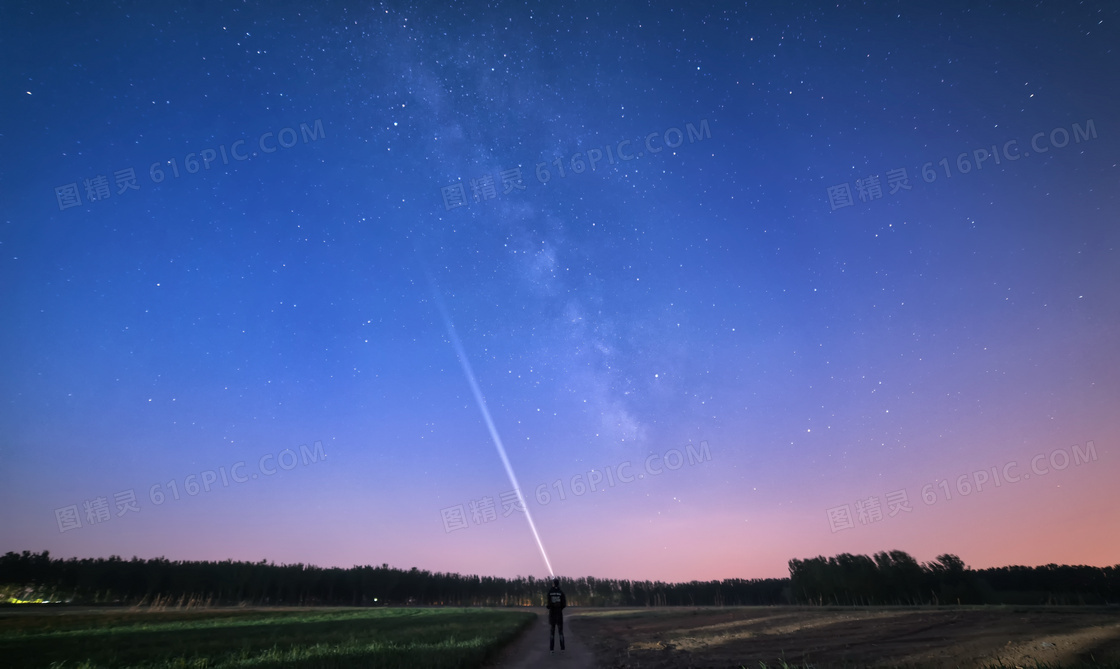 日暮夜晚星空唯美图片