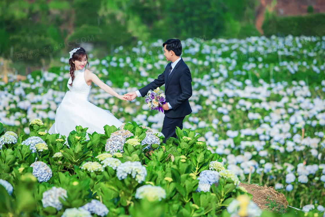 花田情侣婚纱摄影图片