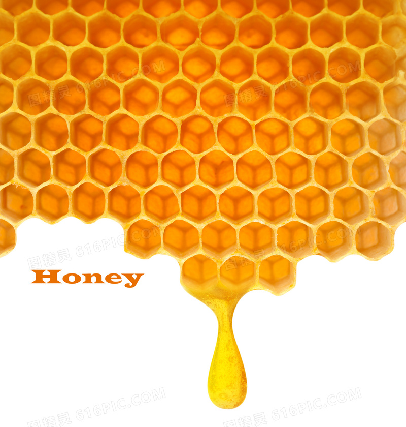 从蜂巢上往下滴的蜂蜜创意高清图片