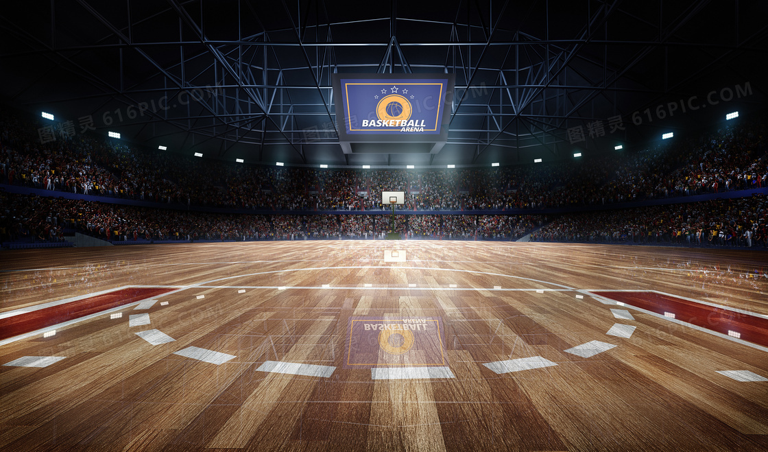 高上座率篮球赛场渲染效果高清图片