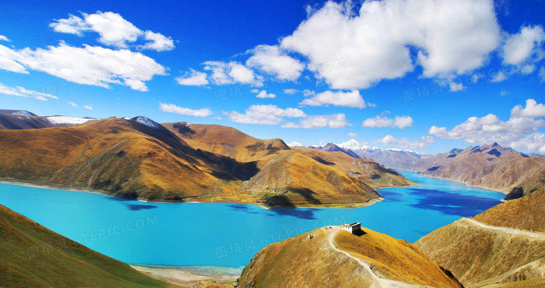 西藏美丽湖泊景观摄影图片