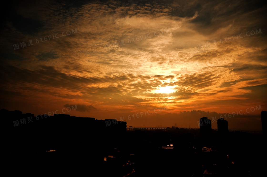 秦皇岛夕阳美景摄影图片