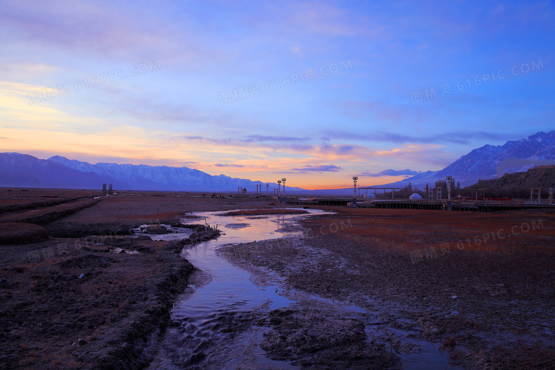 石头城景区夕阳美景摄影图片