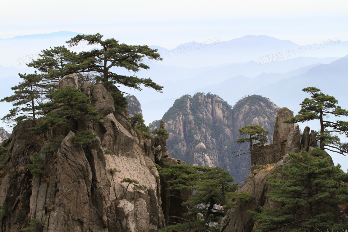 黄山山峰山峦摄影图片