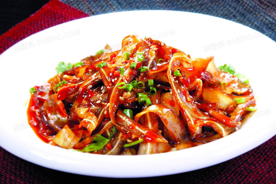 红油猪耳美食摄影图片