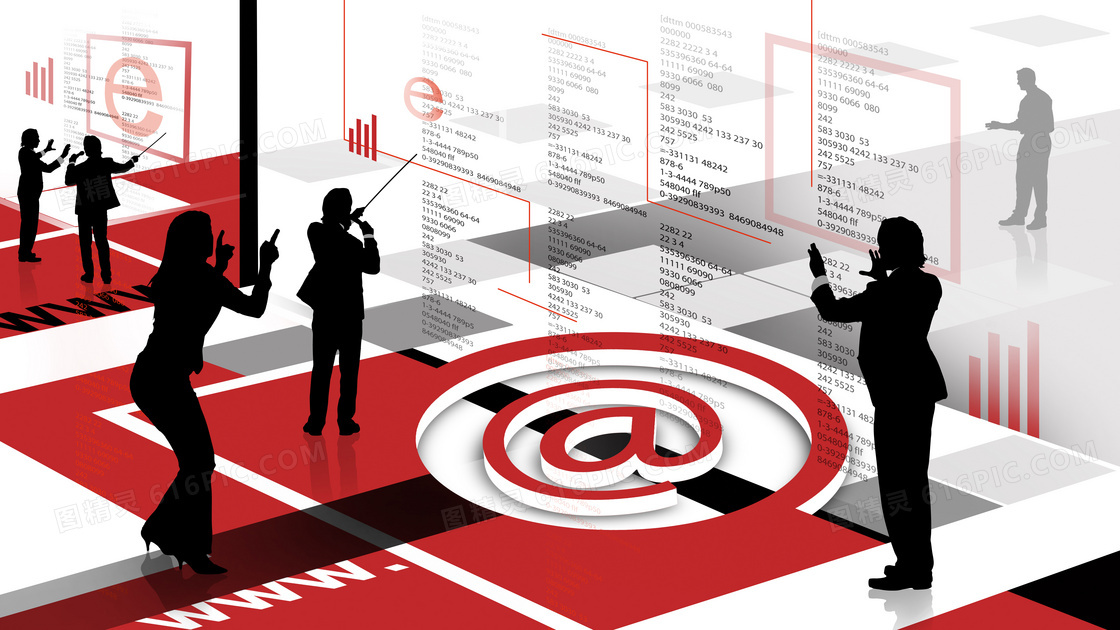 电子商务职场人物剪影主题高清图片