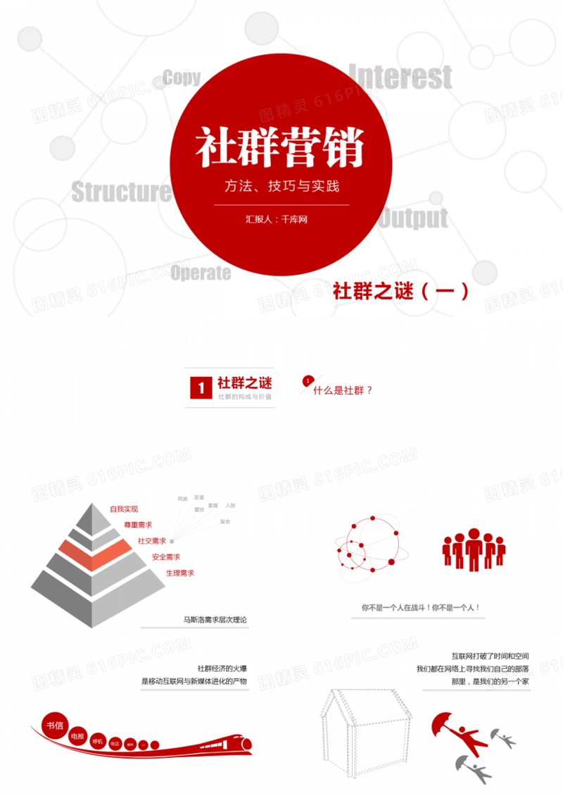 社群之谜介绍宣传PPT作品