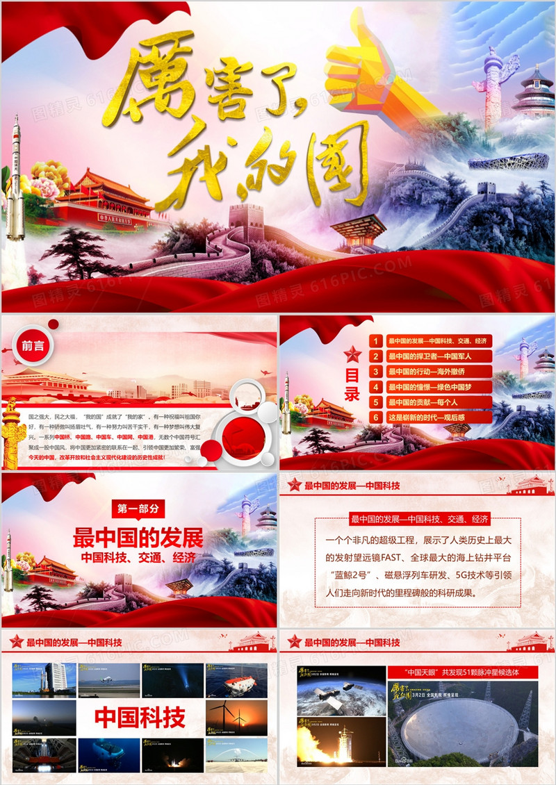 厉害了我的国观后感PPT模板