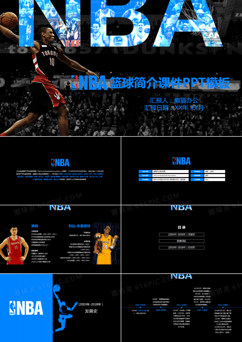 NBA篮球简介课件PPT模板