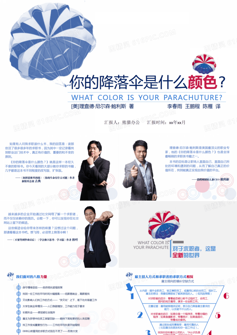 《你的降落伞是什么颜色》读书笔记ppt模