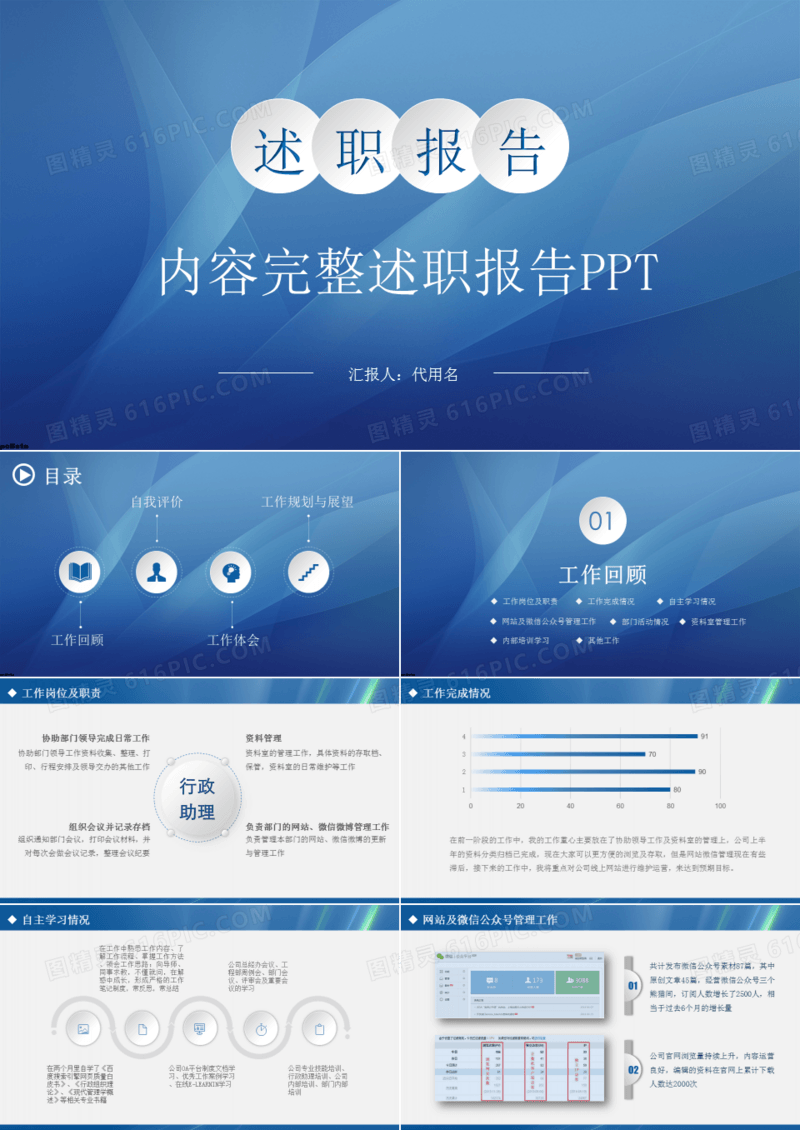 述职报告通用ppt模板