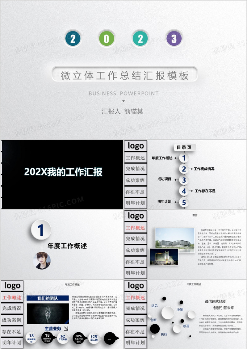 微粒体工作总结汇报PPT模板