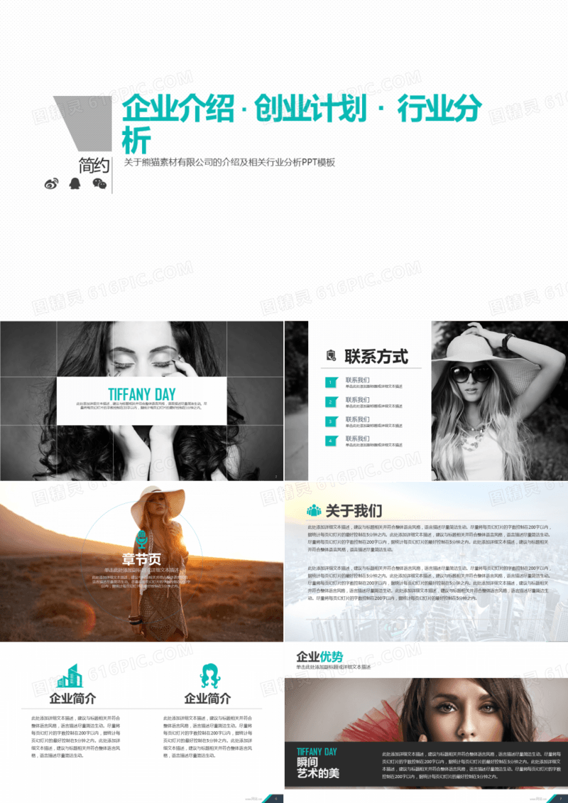 简约企业介绍 创业计划书 行业分析 企业宣传