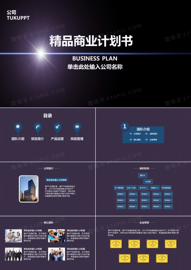 高端精品商业计划书PPT模板