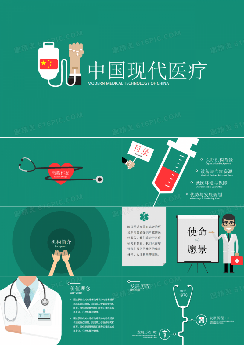 医药医疗医院宣传介绍ppt模板