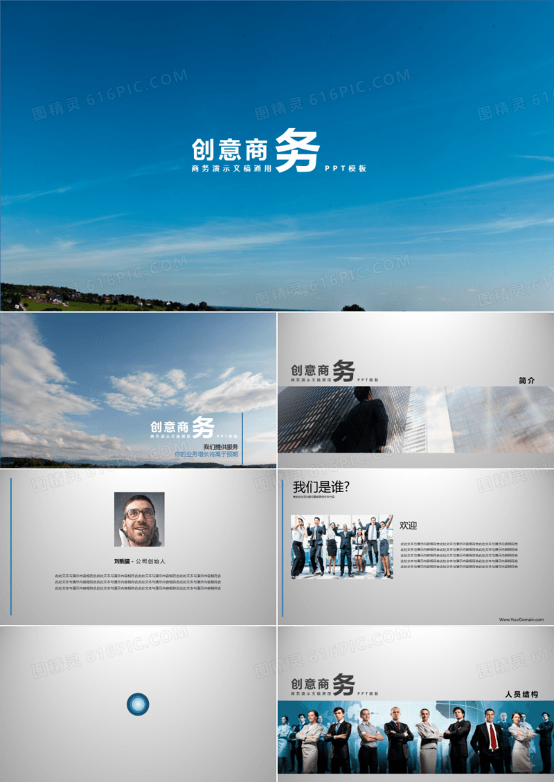 公司团队项目介绍服务PPT模板
