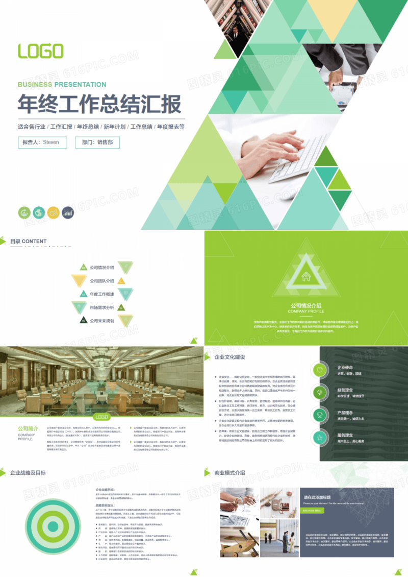 年终工作总结汇报PPT模板欣赏