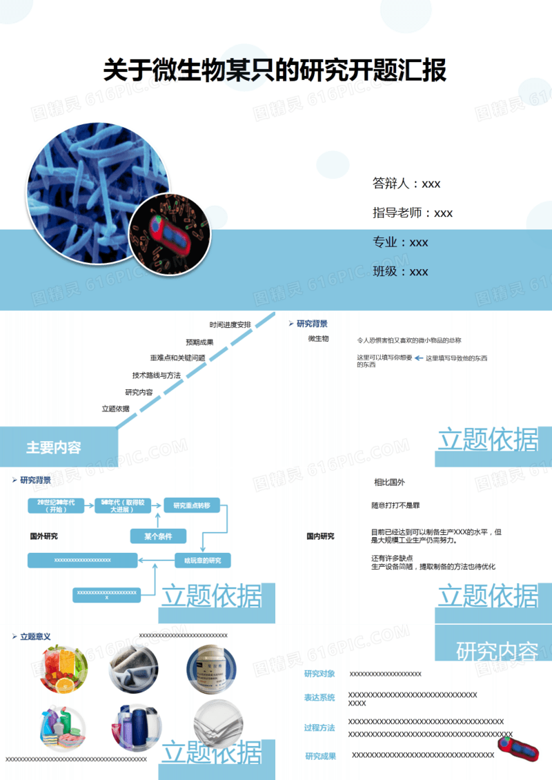 关于微生物某只的研究开题汇报ppt