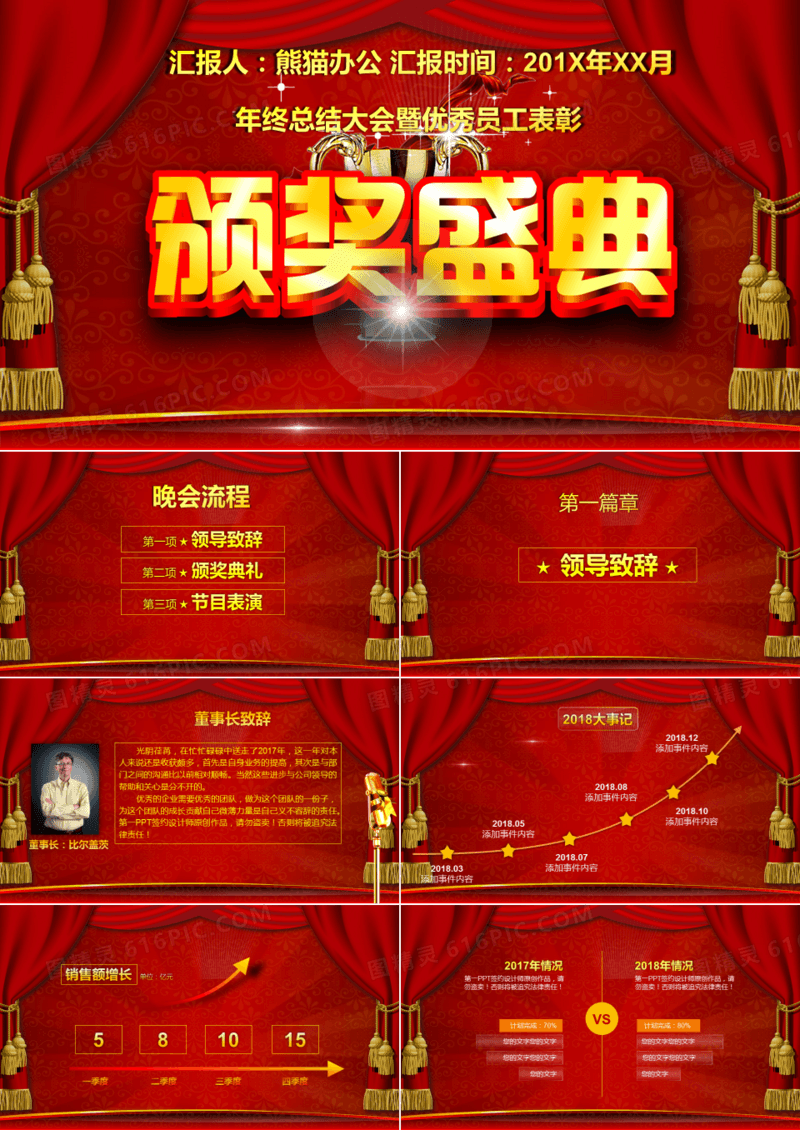 年会颁奖典礼ppt模板
