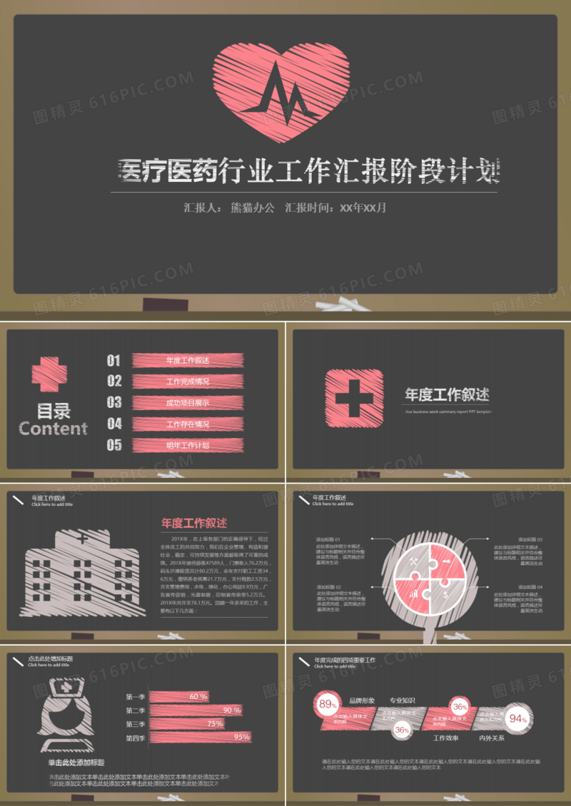 创意简洁医疗医药行业工作汇报计划PPT模