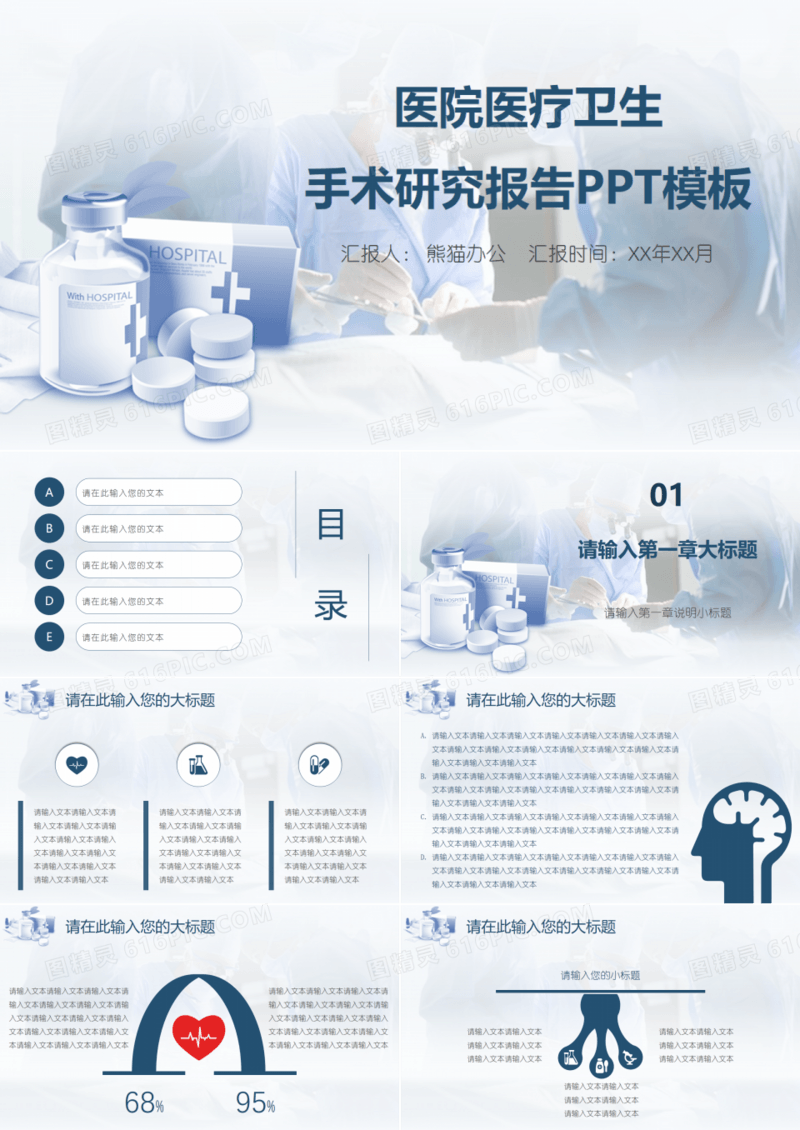 医院医疗卫生手术研究报告PPT模板