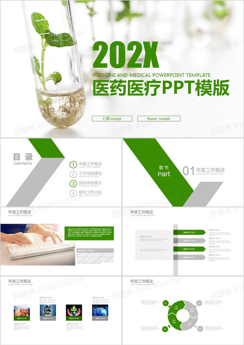 绿色清新医药医疗PPT模板