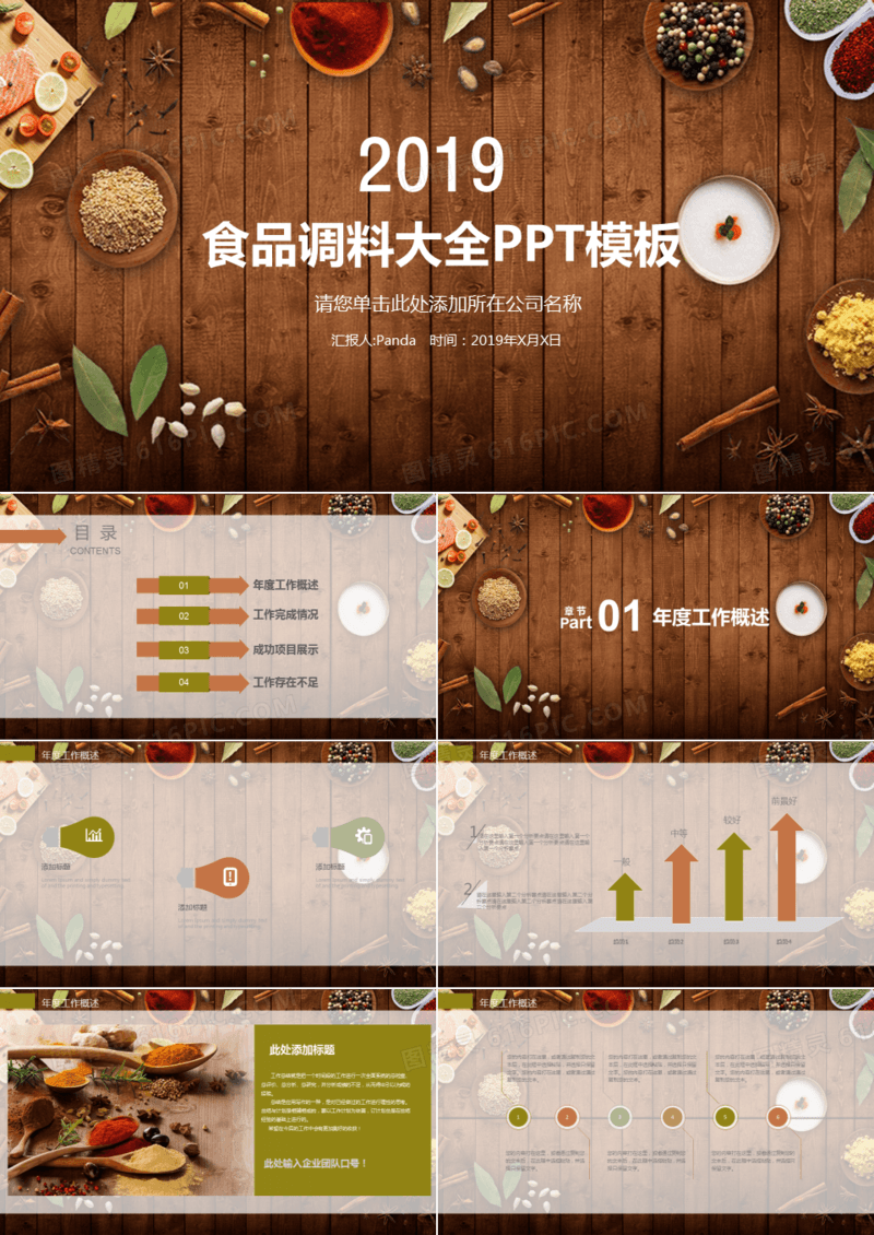 食品调料行业工作总结ppt模板