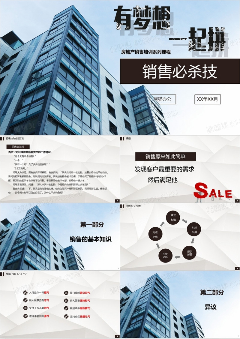 大气商务房地产销售培训课程PPT模板