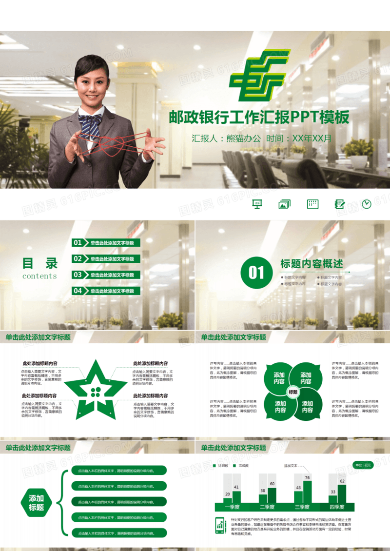 中国邮政储蓄银行理财工作汇报PPT模板