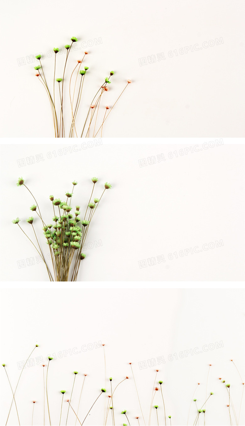 简约花束碎花PPT背景图片