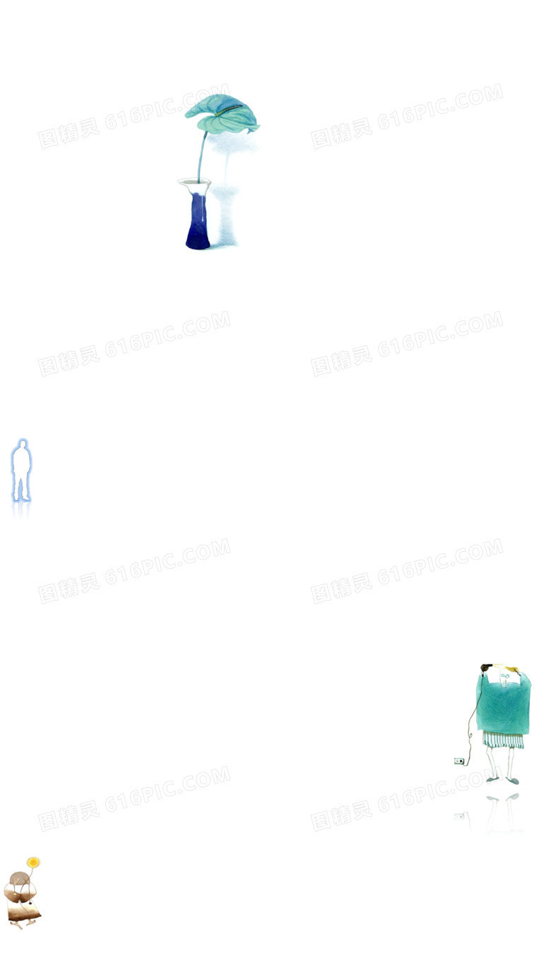 小清新手绘水彩画PPT背景图片