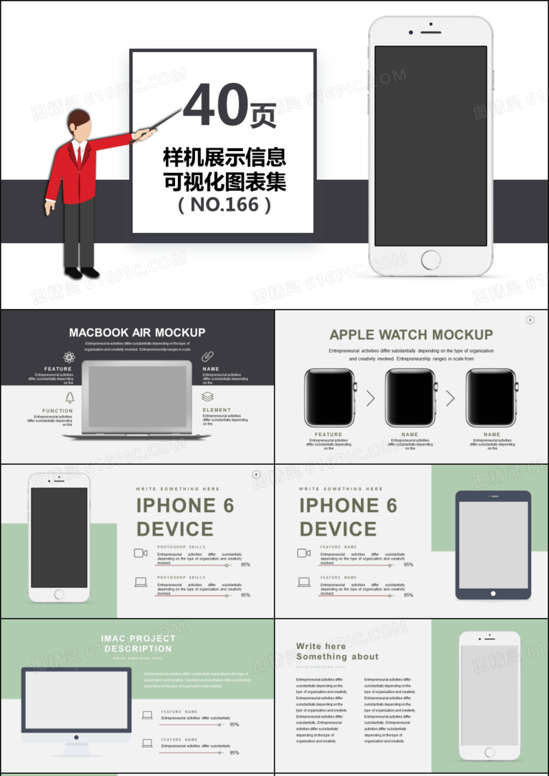 40页样机展示信息可视化PPT图表
