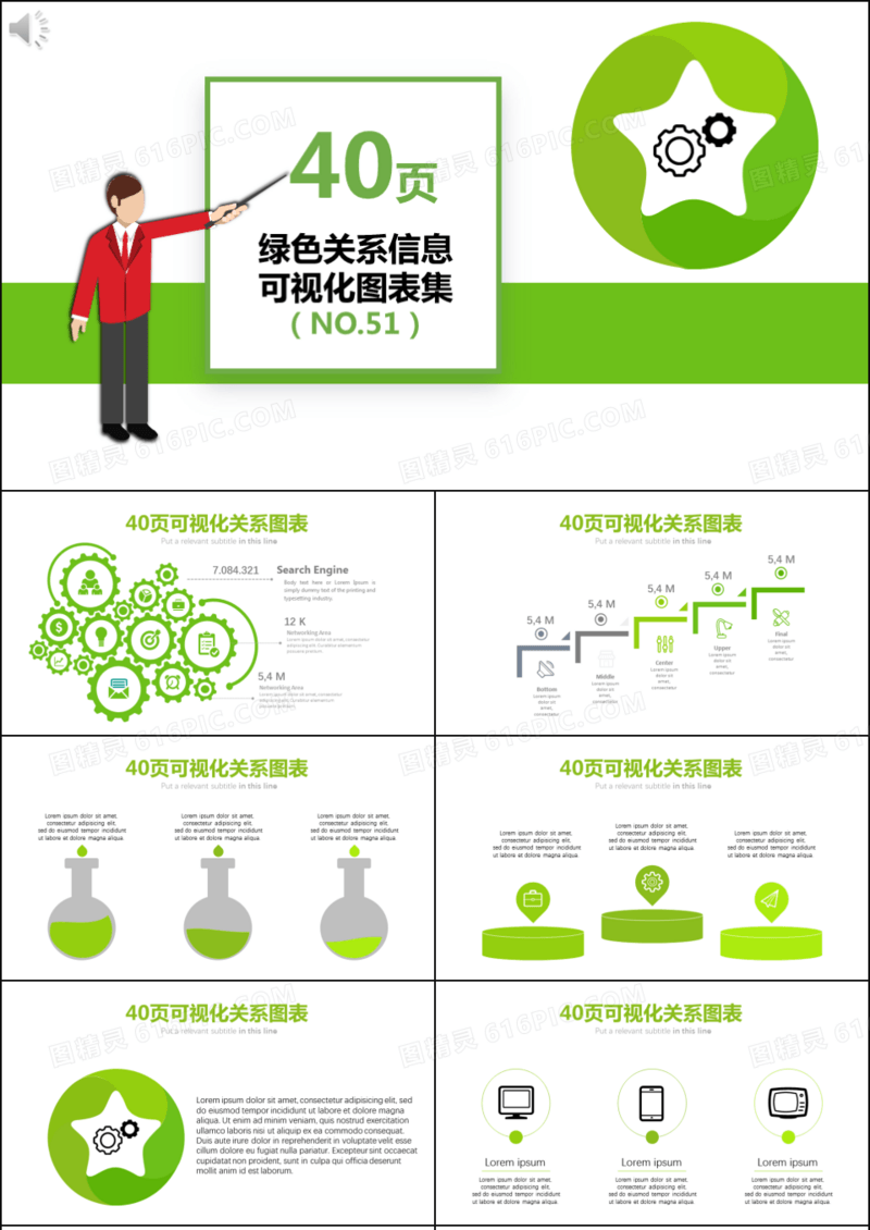40页罗列关系信息可视化ppt图表