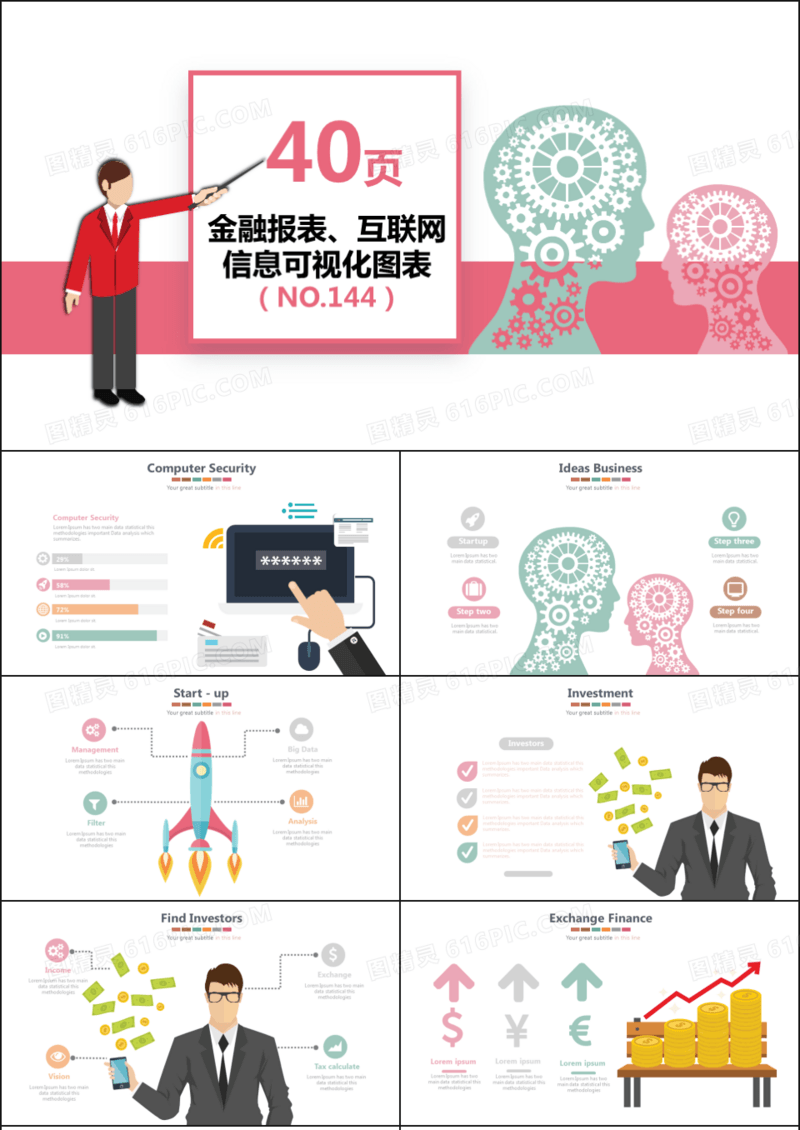 互联网信息可视化PPT图表