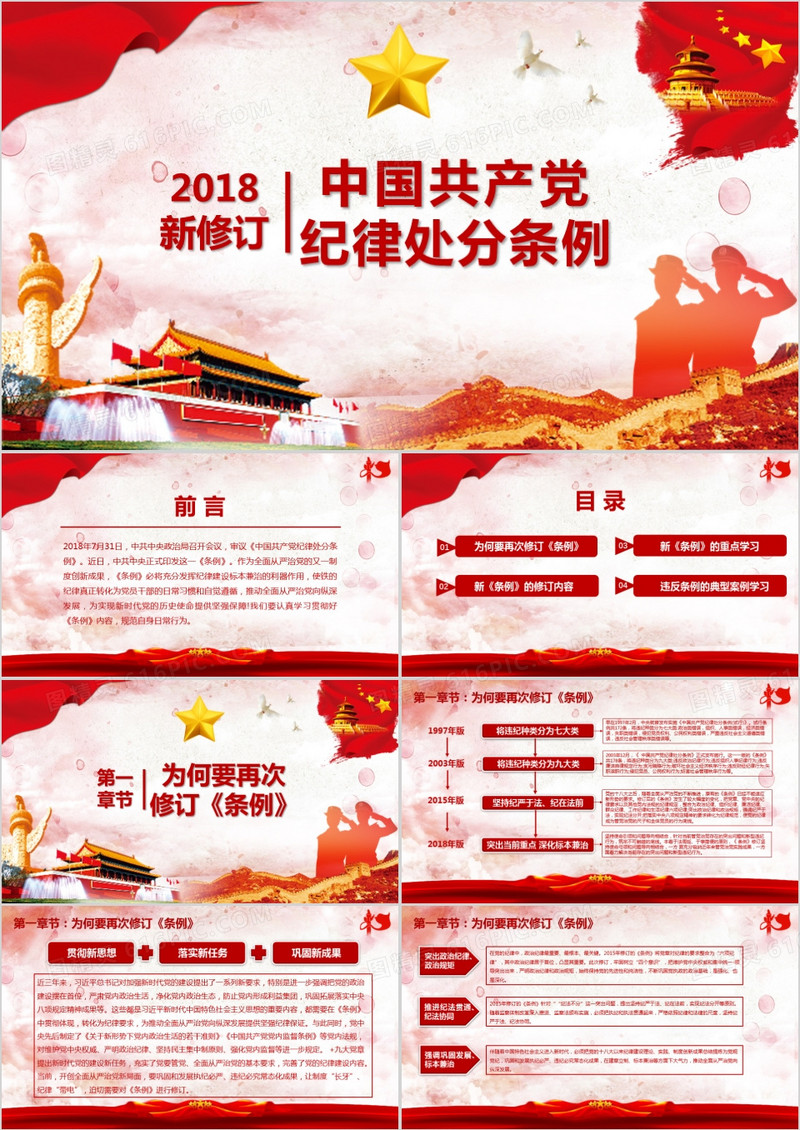 2018新修订版中国共产党纪律处分条例PPT模板